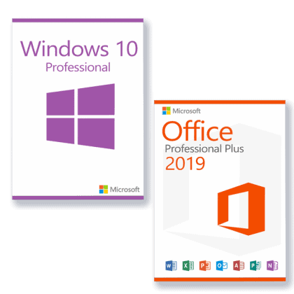 Microsoft Windows 10 Professional + Microsoft Office 2019 Professional Plus License for 3 devices